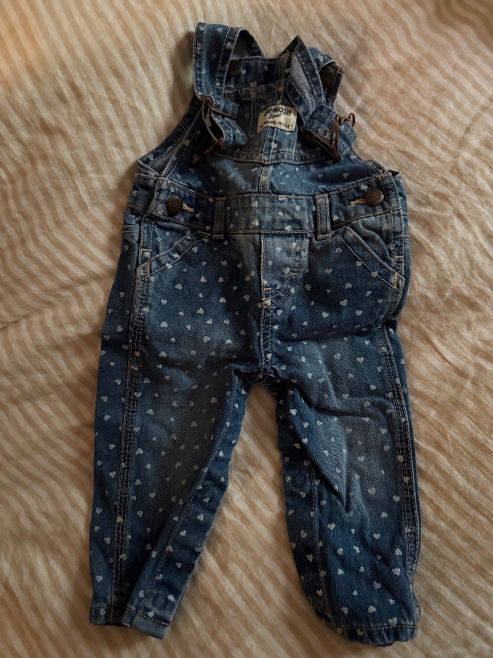 OshKosh B'gosh Denim Heart-Print Overalls - Blue